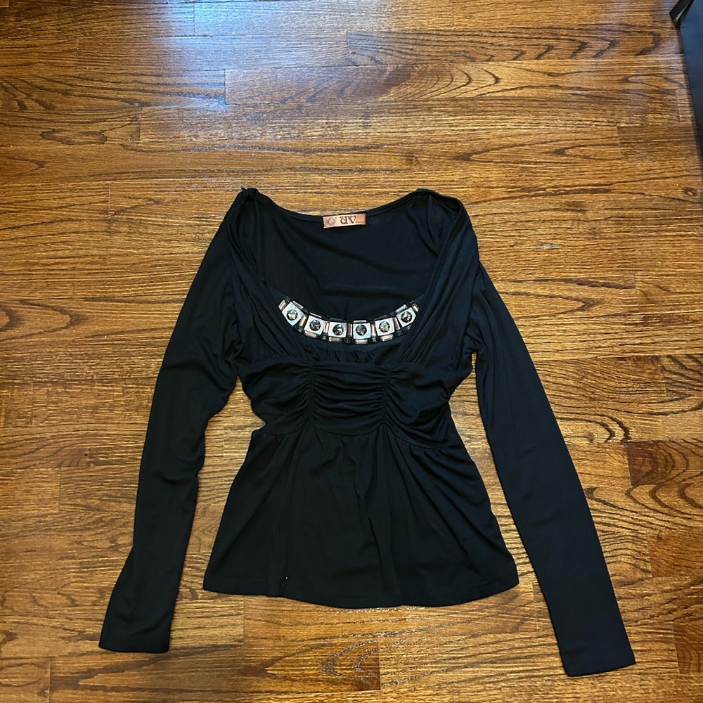 Elegant Black Long Sleeve Top